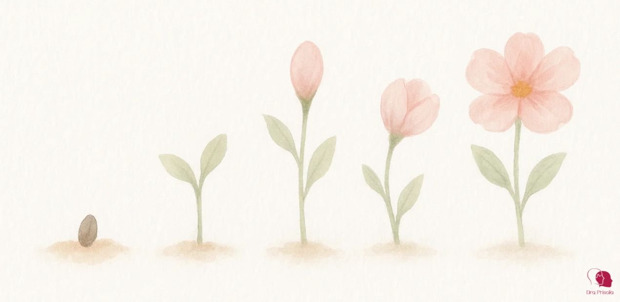 processo de crescimento de uma flor, simbolizando a cura após descobrir os sintomas do transtorno bipolar