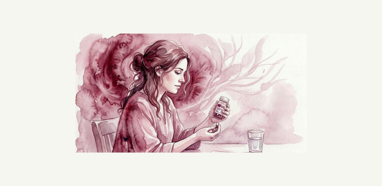 Mulher sentada em ambiente escuro observa uma luz ao longe, representando o tratamento medicamentoso para borderline e esperança de melhora